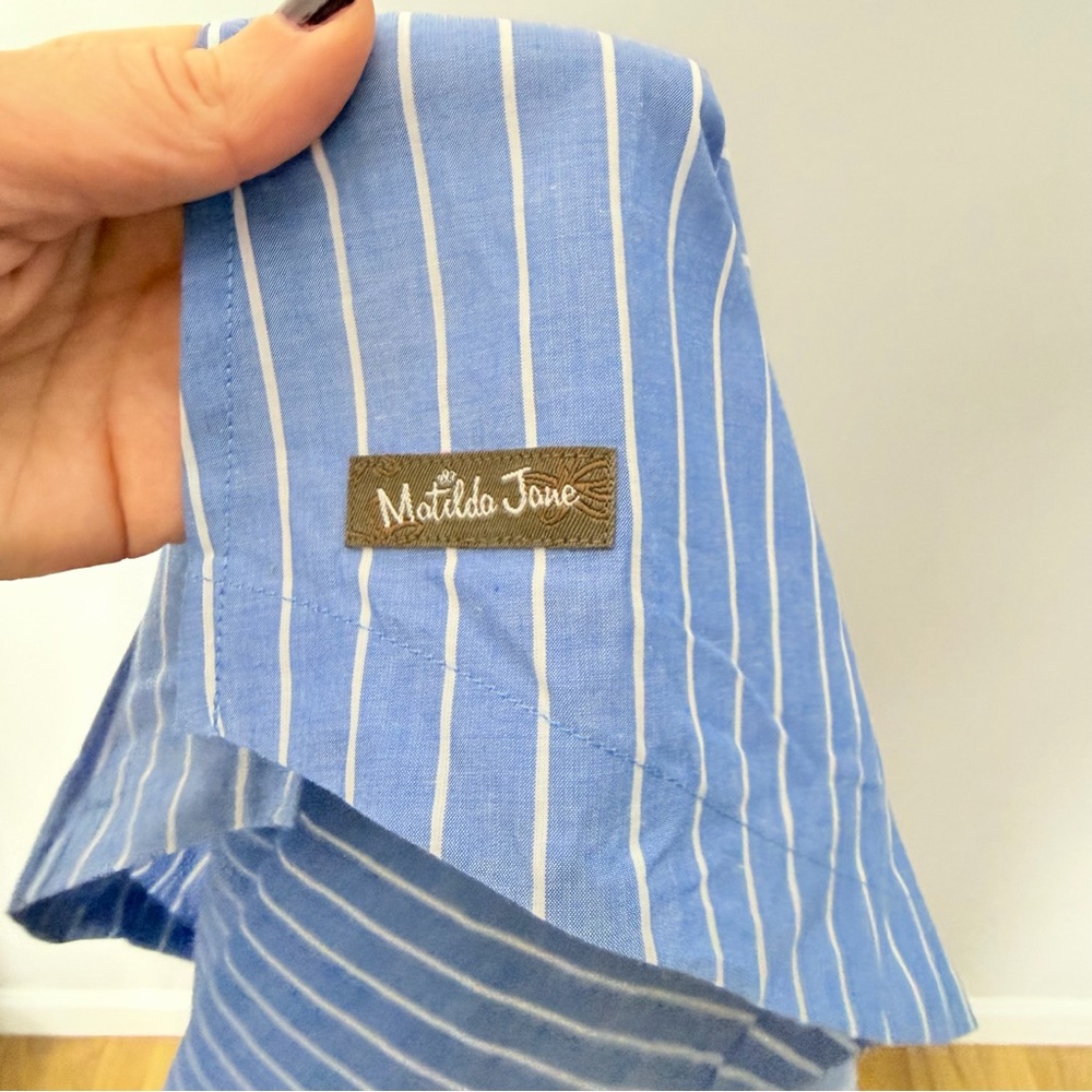NEW Matilda Jane Sandy Seashell Beach Coverup Cotton Stripe Ribbon Bow Ties 100 - Picture 8 of 9